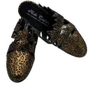 HELLE COMFORT Bronze Animal Print Slip on Shoes Size 6.5/7